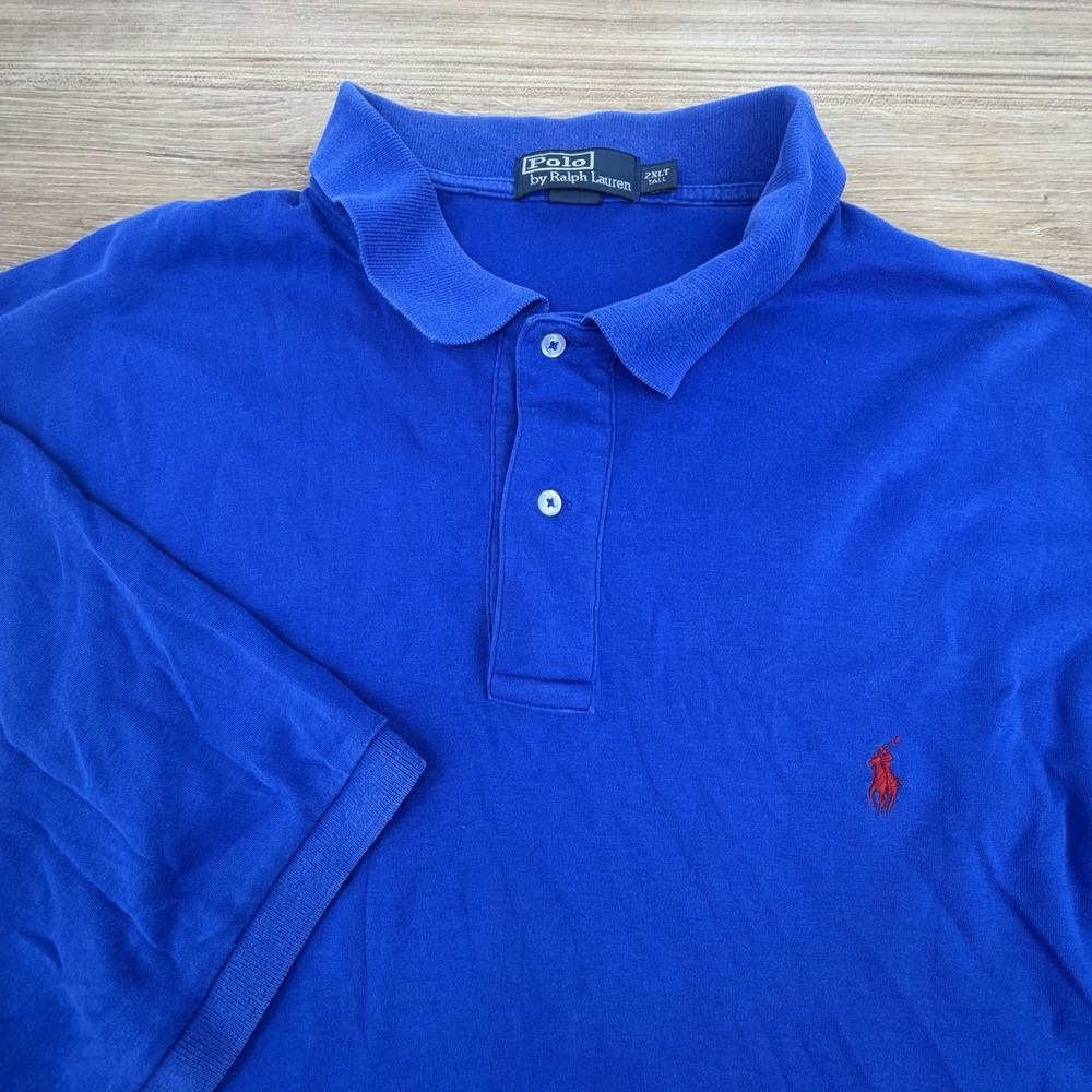 Polo Ralph Lauren Mens 2XLT Blue Classic Fit Cotton Polo Shirt